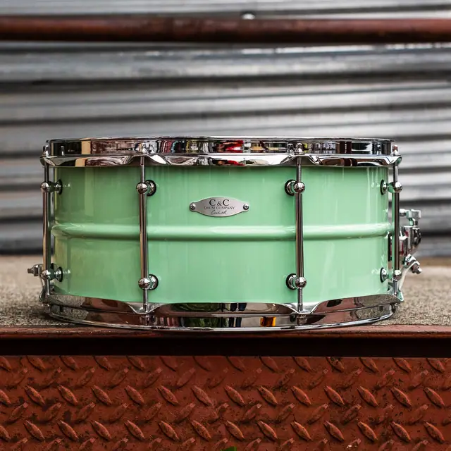 C&C · Aluminium Snare · Menta Green Gloss · 14x6.5