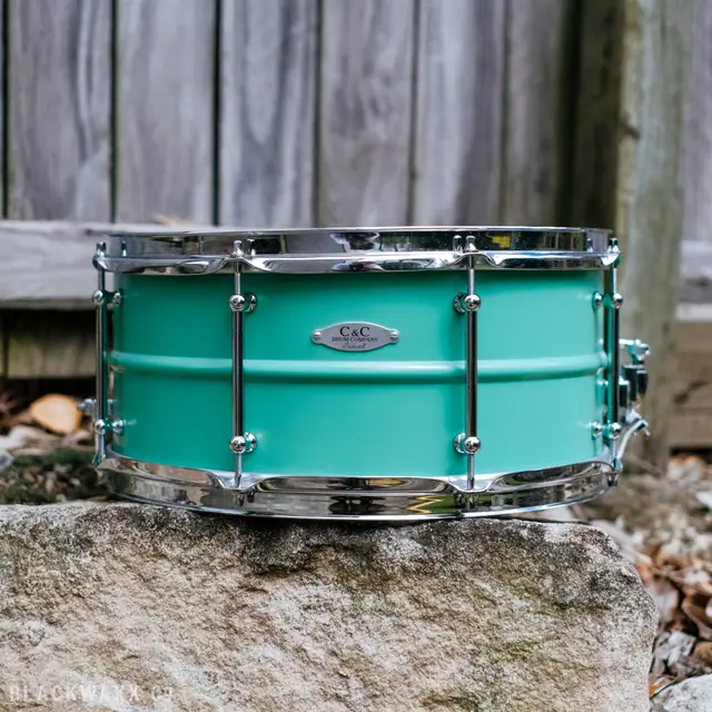 C&C · Aluminium Snare · Vintage Green · 14x6.5