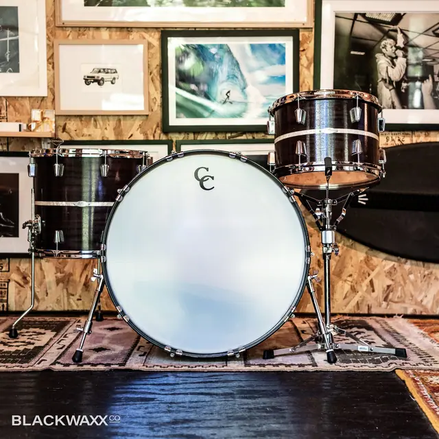 C&C Custom Gladstone Drumset · 24/13/16 · Ebony Stain with Inlay